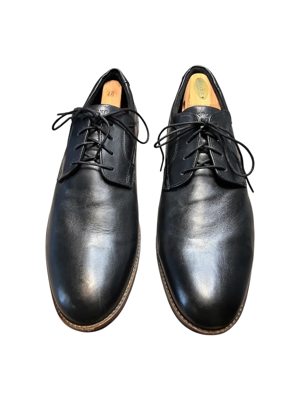 Rockport Dustyn Waterproof Black Leather Oxfords Size 13 Corporate Prep Shoes
